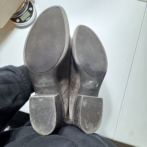 Nine West Krasher Boot Women 11 Brown Suede Distressed Lace Up Moto Western*flaw - Picture 5 of 10